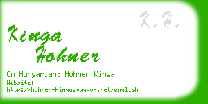 kinga hohner business card
